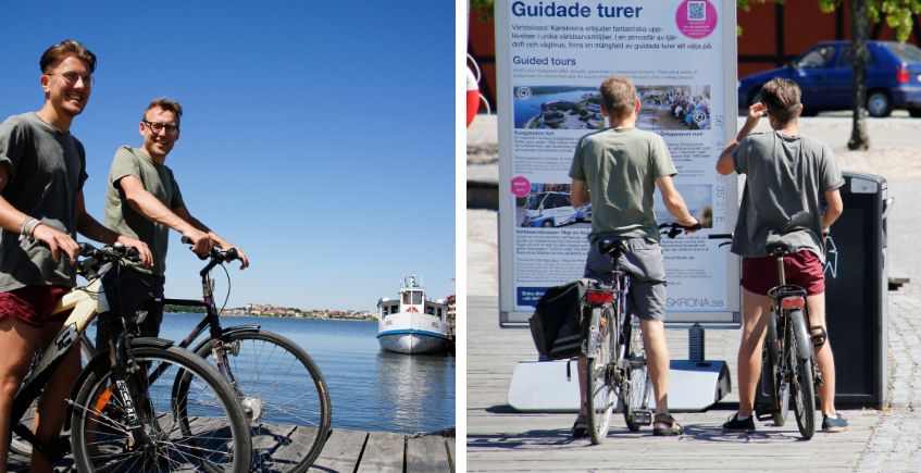 Cykla i Karlskrona city, en världsarvstad i Blekinge