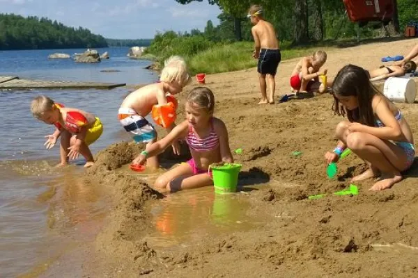 Beach with children