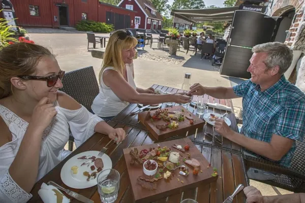 Guests at the outdoor serving