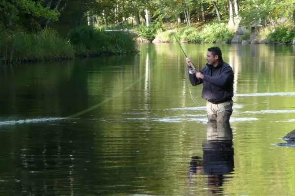 Fly fishing in the river