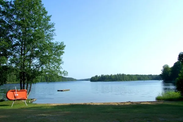 Lake view and a small beach