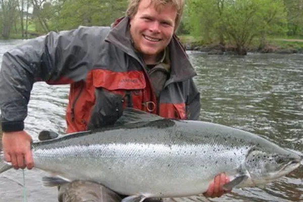 Angler with a salmon