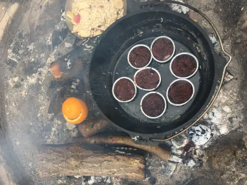 outdoor cooking chokladmuffins